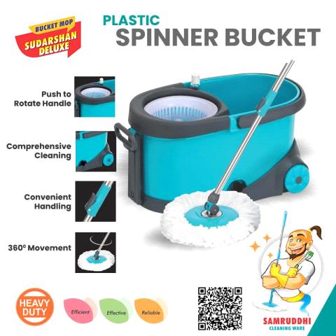 SUDARSHAN DELUX SPINNER BUCKET MOP PP 