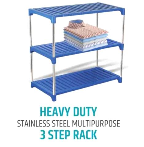 HEAVY DUTY STAINLESS STEEL MULTIPURPOSE RACK 3 STEP 